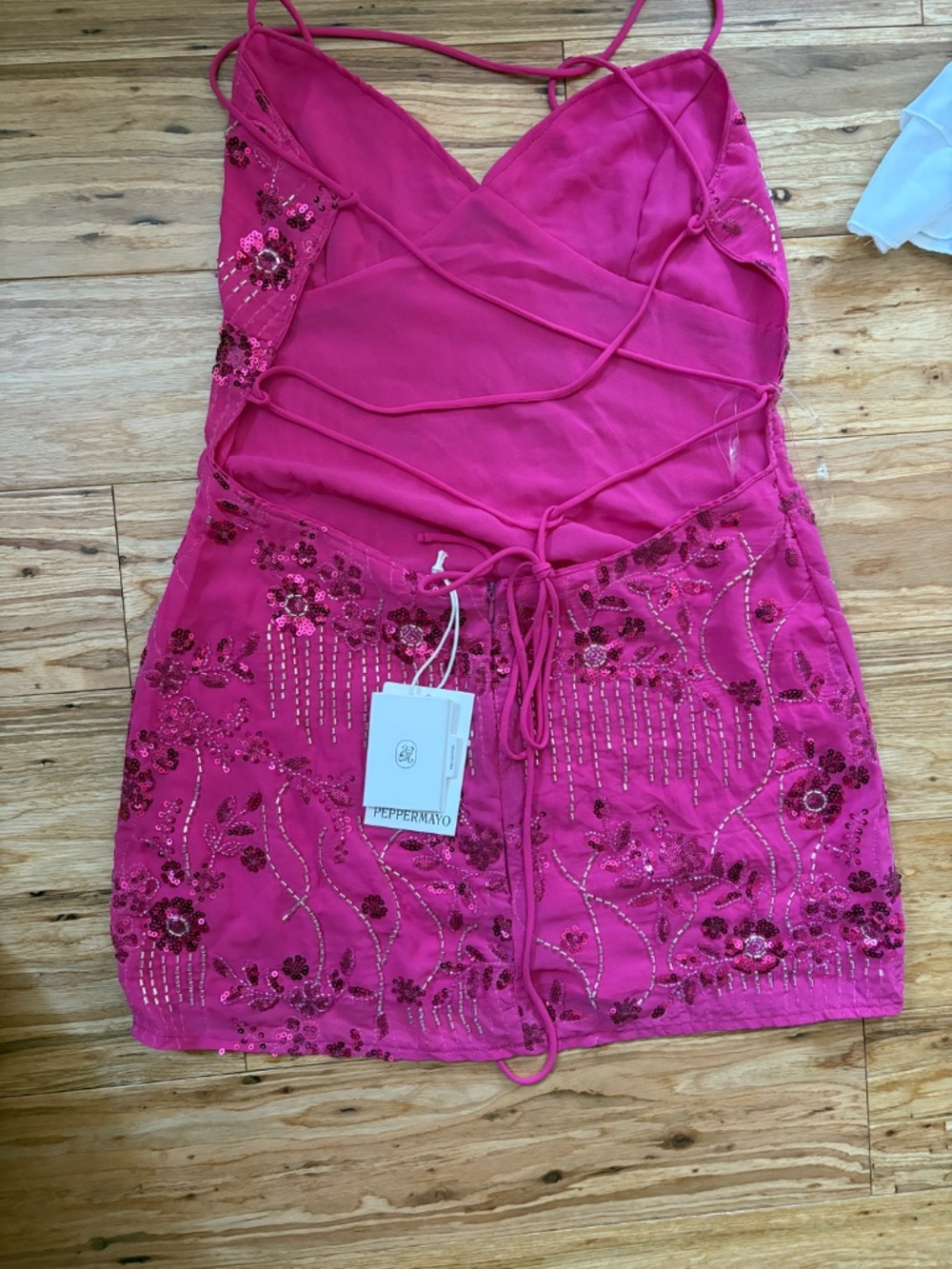 NWT Peppermayo Pink Sequin Dress - Picture 2 of 3